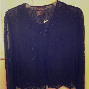 Beaded long sleeve top